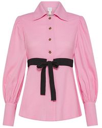 Patou - Viscose And Cotton Shirt With Belt - Lyst