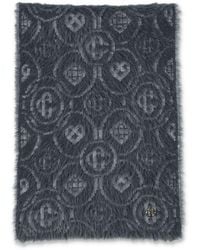 CASABLANCA - Grey Merino Wool Blend Fluffy Monogram Scarf - Lyst