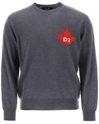 DSquared² - D2 Leaf Wool Sweater - Lyst