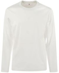 Brunello Cucinelli - Crew-Neck Cotton Jersey T-Shirt With Long Sleeves - Lyst