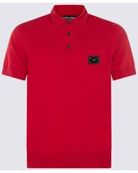 Dolce & Gabbana - Red Cotton Essentials Polo Shirt - Lyst