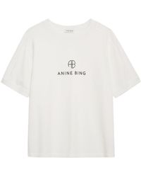 Anine Bing - Jaylin T-shirt Monogram - Ivory Clothing - Lyst