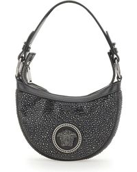 Versace - Mini Hobo Handbag With Crystals - Lyst