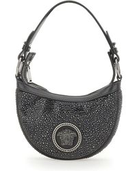 Versace - Mini Hobo Bag With Crystals - Lyst