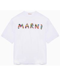 Marni - T Shirt With Logo Bouquet - Lyst
