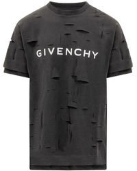 Givenchy - Oversized T-shirt In Destroyed Cotton - Lyst