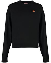 KENZO - Sweater With Logo Patch In Wool - Lyst