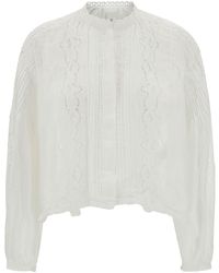 Isabel Marant - White Shirt With Embroideries In Ramie Woman - Lyst