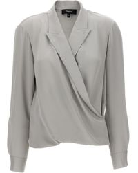 Theory - 'Pk Label Wrap' Blouse - Lyst