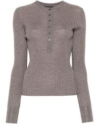 Soeur - Ribbed 'Buffalo' Sweater With Buttons - Lyst