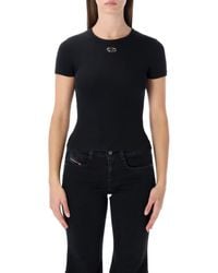 DIESEL - Slim-Fit Stretch Cotton T-Shirt With Metallic Oval D Logo - Lyst