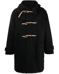 A.P.C. - Black Wool Blend Duffle Coat - Lyst