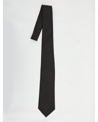 Saint Laurent - Striped Wide Tie - Lyst