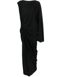 Rick Owens - Long One-shoulder Draped Silk Blend Dress - Lyst