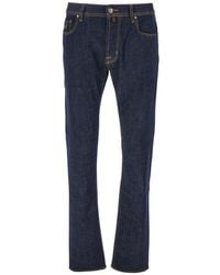 Jacob Cohen - Dark Jeans With Logo Patch On The Back - Lyst
