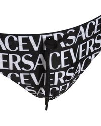 Versace - Black And White Swimmig Trunks - Lyst