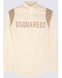 DSquared² - Cream And Beige Cotton Blend Shirt - Lyst