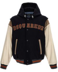 DSquared² - Layered Hooded Varsity Jacket - Lyst