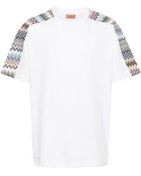 Missoni - Cotton T-Shirt With Zigzag Detail - Lyst