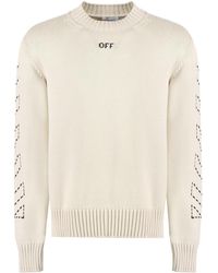 Off-White c/o Virgil Abloh - Cotton Blend Crew-neck Sweater - Lyst