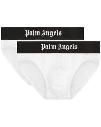 Palm Angels - Set Of Two Cotton Briefs With Logoed Elastic Band - Lyst