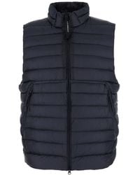 C.P. Company - Vest With Mock Neck And Logo Plaque On The Side - Lyst