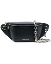 Alexander McQueen Logo-embossed Leather Belt Bag - Black
