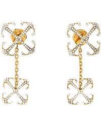 Off-White c/o Virgil Abloh - Double Arrow Strass Earrings Gold No Co - Lyst