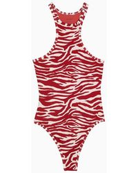 The Attico - Zebra Print One-Piece Swimming Costume - Lyst