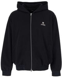 Amiri - Zip-Up Hoodie With Front Logo Lettering - Lyst