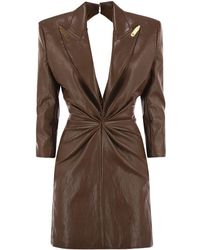 Elisabetta Franchi - Craquelé Dress With Lapels - Lyst