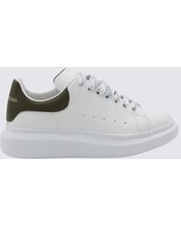 Alexander McQueen - White And Khaki Leather Oversized Sneakers - Lyst