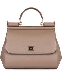 Dolce & Gabbana - Leather Sicily Big Top Handle Bag - Lyst