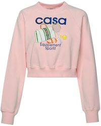 Casablancabrand - 'equipement Sportif' Pink Organic Cotton Sweatshirt - Lyst
