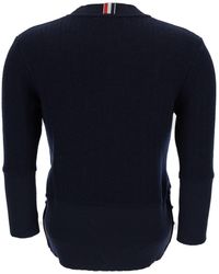 Thom Browne - Sweater With Buttons Details And 3/4 Sleeves - Lyst