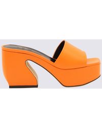 SI ROSSI - Flash Orange Leather Sandals - Lyst