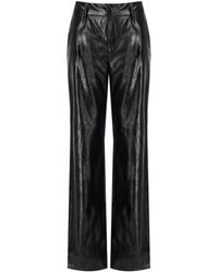 FEDERICA TOSI - Black Leather Effect Pants - Lyst