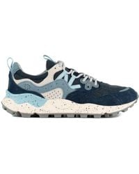 Flower Mountain - Yamano 3 Uni Blue And Light Blue Suede And Fabric Sneakers. - Lyst