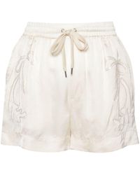 Pinko - Stargate Shorts With Embroidered Design And Drawstring - Lyst