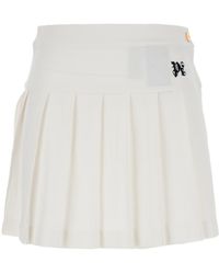 Palm Angels - Pleated Mini-Skirt With Logo Embroidery - Lyst