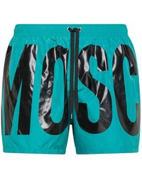 Moschino - Swimsuit With Printed Logo And Elastic Waistband - Lyst