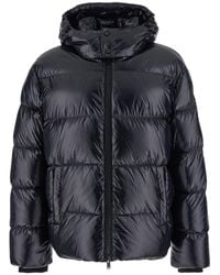 Moose Knuckles - Down Jacket With Removable Hood And Logo Patch On The Sleeve - Lyst