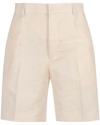 Fendi - Cotton And Linen Bermuda-Shorts - Lyst