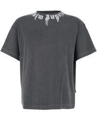 Palm Angels - "Neck Logo Regular" Short Sleeves T-Shirt - Lyst