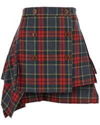 Vivienne Westwood - Skirt With Asymmetrical Design And All-Over Tartan Pattern - Lyst