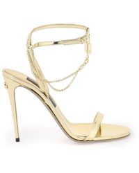 Dolce & Gabbana - Keira 105mm Padlock-detail Sandals - Lyst