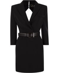 Elisabetta Franchi - Robe-manteau In Crepe With Cut Out Back - Lyst