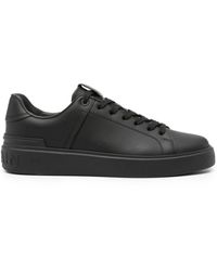 Balmain - Leather Sneakers With Panels - Lyst