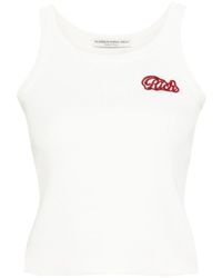 Alessandra Rich - Logo Ribbed Cotton Tank Top - Lyst