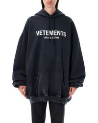 Vetements Oversized Limited Edition Logo Hoodie in Blue | Lyst